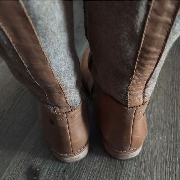 Womens Caterpillar Sabrina Tan Leather and Wool Riding Boots P310508 - Size 7.5 - Picture 6 of 8